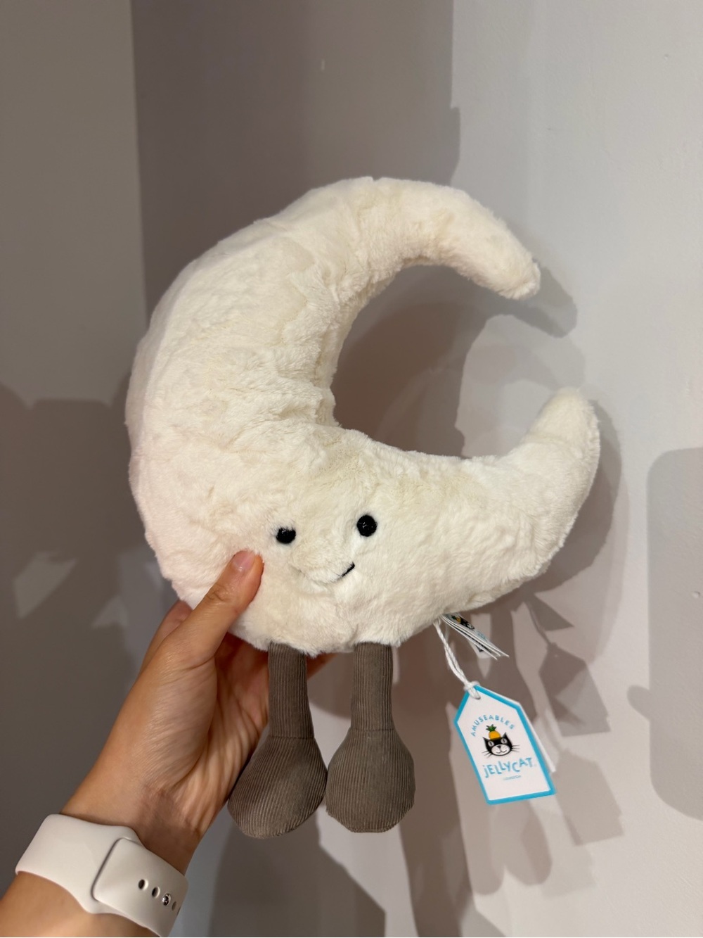 Jellycat Cream Crescent Moon Plush with Brown Legs